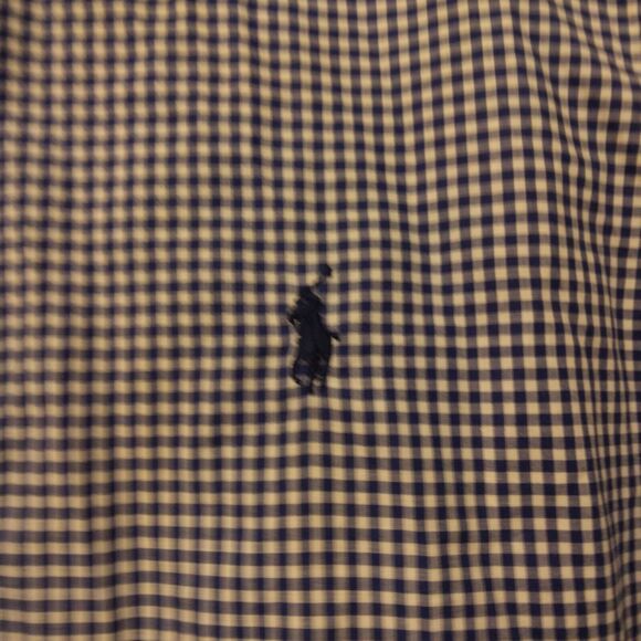 Ralph Lauren dress shirt mens M Medium 15.5 34-35 blue checker plaid button - Picture 3 of 8